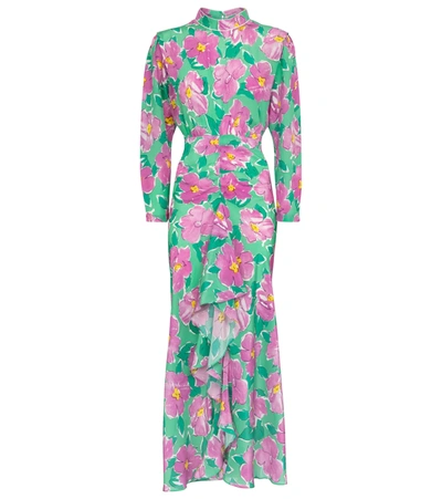 Rixo London Women's Cherie Ruffled Floral Silk Maxi Dress In Multicoloured