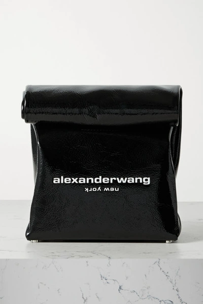 Alexander Wang Black Lunch Bag Patent Leather Clutch Bag