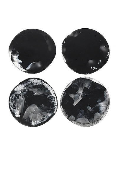 Dinosaur Designs Set Of 4 Boulder Coasters In Black Marble