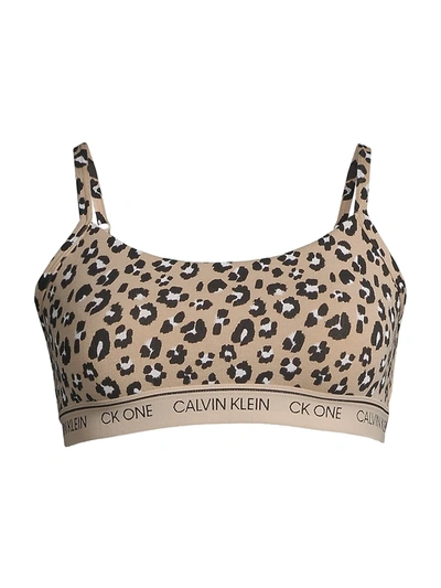 Calvin Klein Ck One Unlined Leopard-print Bralette In Stephen Animal