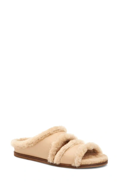 Aquatalia Women's Iminan Shearling & Leather Slippers In Cappuccino,sand