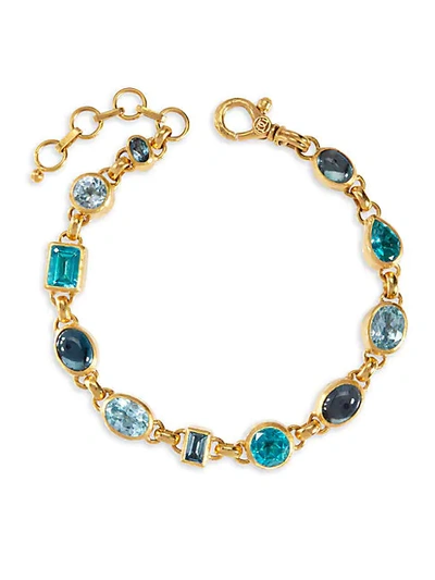 Gurhan Prism 24k Yellow Gold, Blue Topaz & Apatite Bracelet