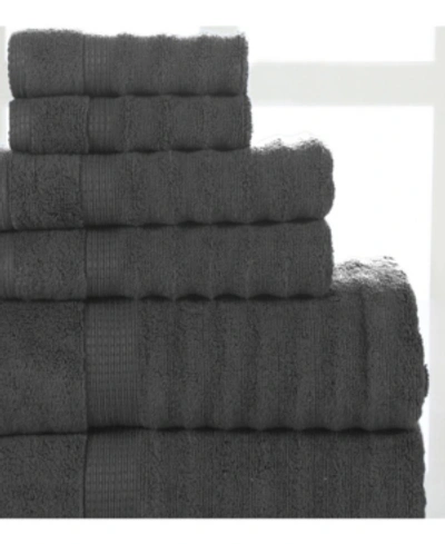 Addy Home Fashions Ribbed Towel Set - 6 Piece Bedding In Gray