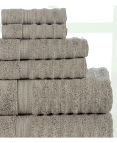 Addy Home Fashions Ribbed Towel Set - 6 Piece Bedding In Taupe