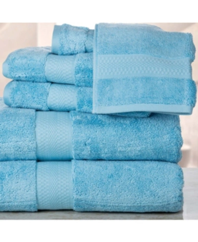 Addy Home Fashions Double Stitched Hem Plush Towel Set - 6 Piece Bedding In Baby Blue
