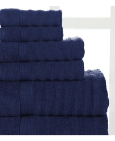 Addy Home Fashions Ribbed Towel Set - 6 Piece Bedding In Azure