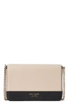 Kate Spade Spencer Chain Wallet In Warm Beige/ Black