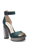 Jessica Simpson Women's Everyn Platform Sandals Women's Shoes In Rainforest Green Glitter
