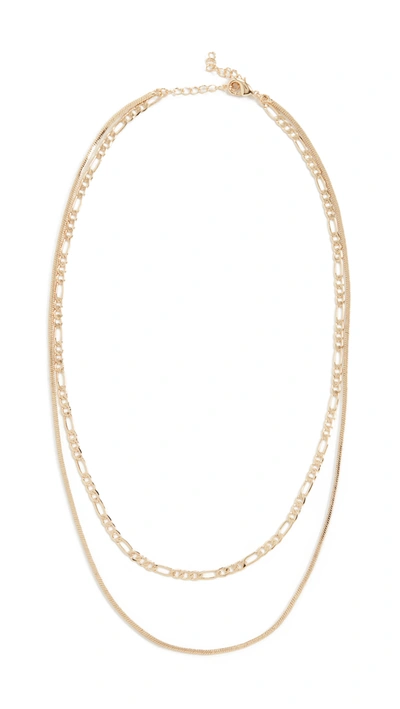 Luv Aj Cecilia 14k Gold-plated Double-chain Necklace