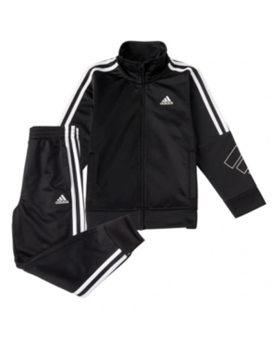Adidas Originals Kids' Adidas Baby Boys Zip Front Tricot Jacket And Jogger Pants Set In Black