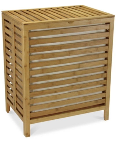 Household Essentials Slotted Bamboo Hamper