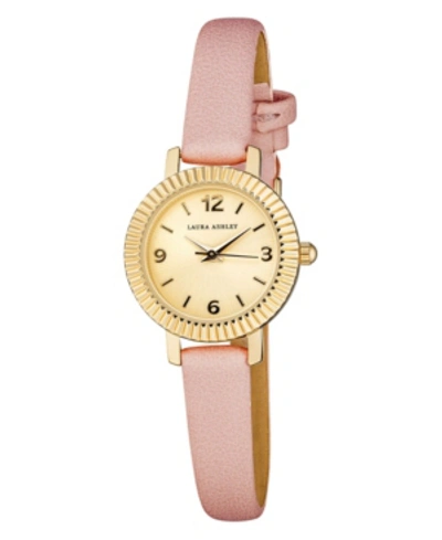 Laura Ashley Women's Coin Edge Bezel Pink Polyurethane Strap Watch 26mm