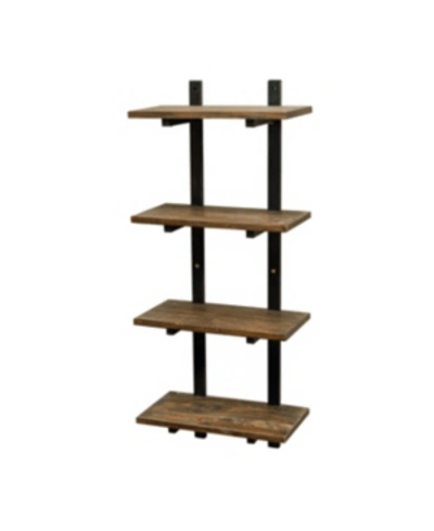 Alaterre Furniture Alaterre Pomona 48" H Metal And Solid Wood Wall Shelf In Brown