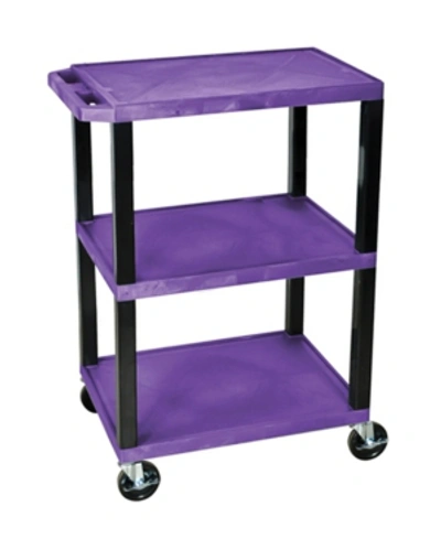 Clickhere2shop Of-wt34ps-b - Multipurpose Utility A/v Cart 3 Shelves - Black Legs