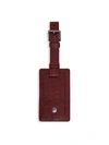 Grace Crocodile Leather Luggage Tag In Bordeaux