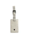 Grace Crocodile Leather Luggage Tag In White