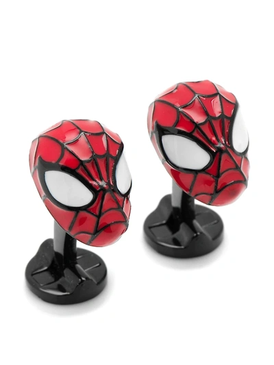 Cufflinks, Inc Marvel Comics Silvertone 3d Spiderman Cuff Links In Red