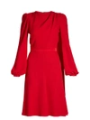 Alexander Mcqueen Sleeveless Wool And Silk-blend Dress In Red