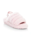 Ugg Fluff Yeah Sheepskin Slingback Slippers In Seashell