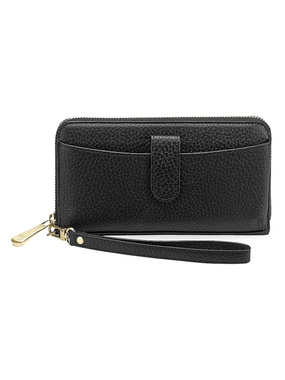 Gigi New York Large City Leather Phone Wallet In Black