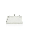 Whiting & Davis Crystal Ball Metal Mesh Clutch In Silver