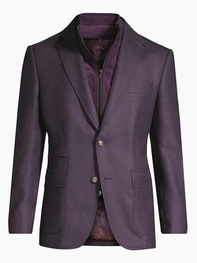 Robert Graham Men's Classic-fit Downhill Woven Wool & Cashmere Single-breasted Blazer In Purple
