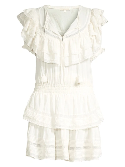 Loveshackfancy Liv Tier Ruffle A-line Tunic Dress In Antique White