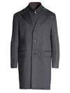 Corneliani Men's Single-breasted Wool Top Coat In Blue