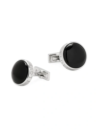 Cufflinks, Inc Men's Ox & Bull Trading Co. I Love You Enamel & Stainless Steel Cufflinks In Black