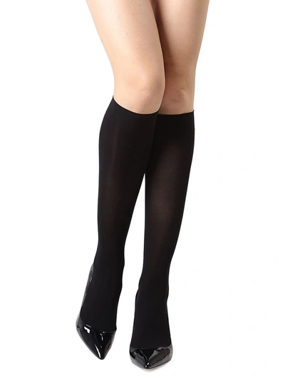 Natori Perfect Opaque Comfort Knee High Socks In Black