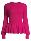 Stine Goya Women's Lucio Ruffle Peplum Sweater In Pink