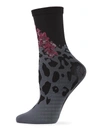 Natori Women's Leopard & Floral Crew Socks In Black