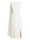 Oscar De La Renta Women's Sleeveless Draped Pencil Dress In Ivory