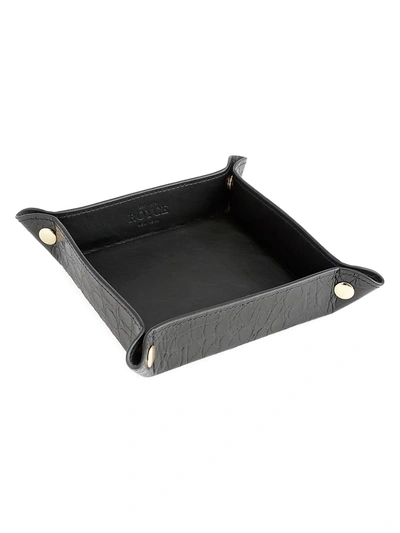 Royce New York Croc-embossed Leather Catchall Tray In Black