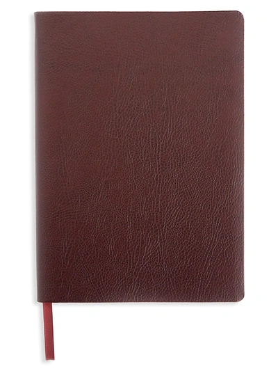 Royce New York Pebble Grain Contemporary Journal In Burgundy