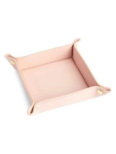 Royce New York Leather Catchall Tray In Blush Pink