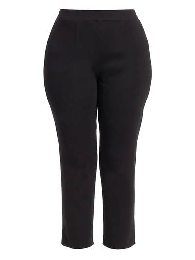 Misook, Plus Size Slim-leg Ankle Cropped Pants In Black