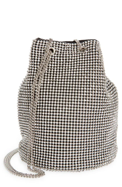 Whiting & Davis Crystal Bucket Bag In Silver