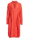 Artica Arbox Drawcord Shirtdress In Hot Coral