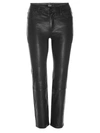 Hudson Nico Mid-rise Cigarette Leather Pants In Black