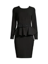 Donna Karan Women's Double Crepe Peplum Sheath Dress In Black