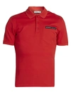 Givenchy Men's Logo Tape Pocket Polo In Red