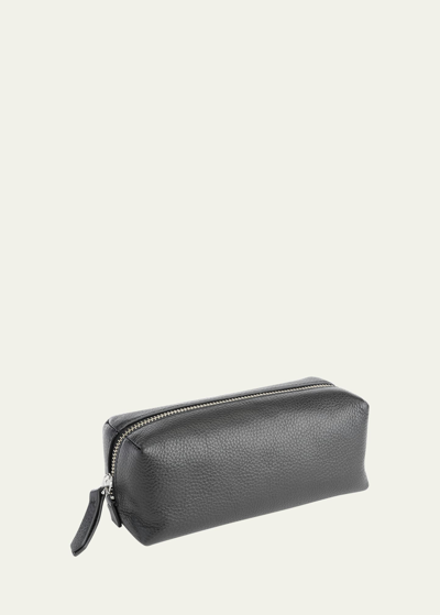Royce New York Zipper Leather Travel Utility Bag In Black