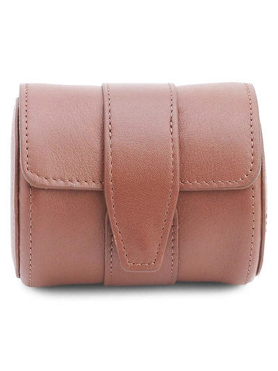 Royce New York Single Leather Travel Watch Roll In Tan