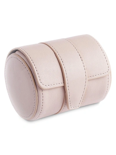 Royce New York Single Leather Travel Watch Roll In Blush Pink