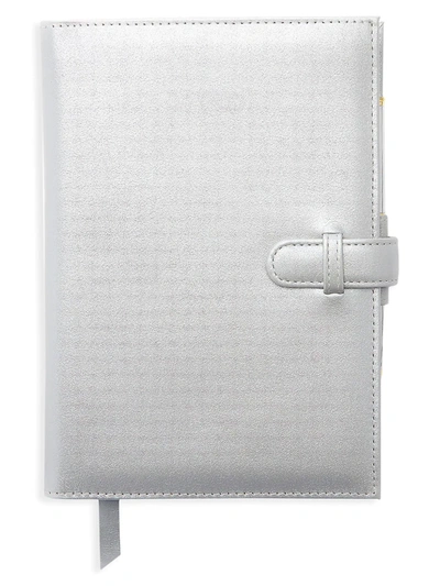 Royce New York Executive Leather Journal In Silver