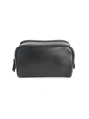 Royce New York Double Zip Leather Toiletry Bag In Black