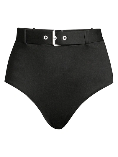 Moschino Buckled Bikini Bottom In Black