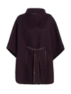 Loro Piana Salzburg Belted Cashmere Cape In Dark Raisin