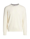 Brunello Cucinelli Men's Cashmere Crewneck Sweater In Nude & Neutrals